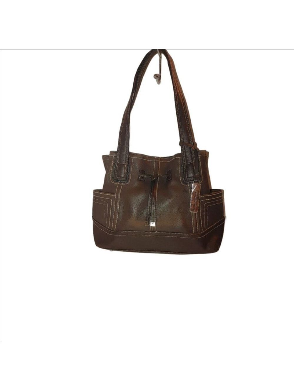 Tignanello Pebbled Leather Shoulder Bag in Chocolate